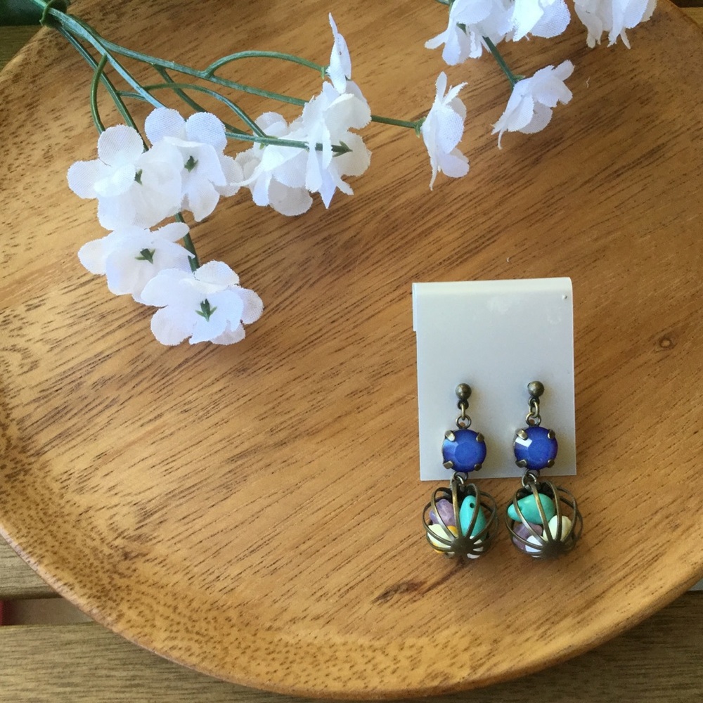 Flower basket earrings